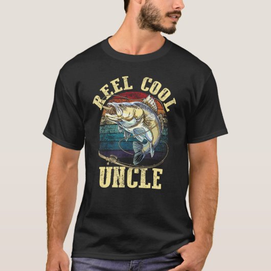 Mannen Echt Coole Oom Vissen Vaderdag T-shirt (Voorkant)