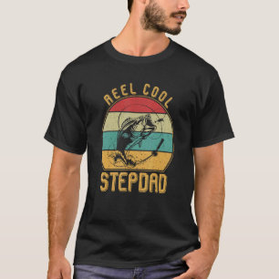 Mannen Echt Coole Stiefvader Vissen Vader Gelukkig T-shirt