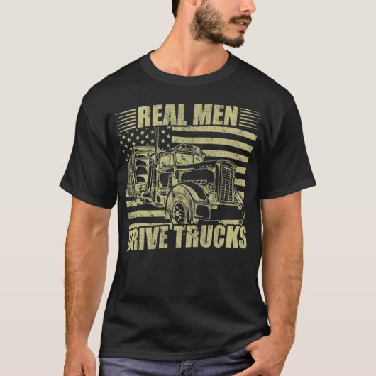 Mannen Echte Mannen voor vrachtwagenchauffeur Vrac T-shirt (Voorkant)