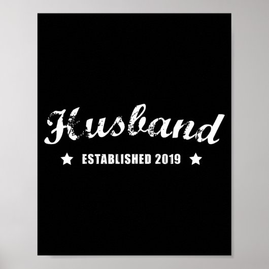 Mannen Echtgenoot Est 2019 Vintage Trouwen Poster (Voorkant)