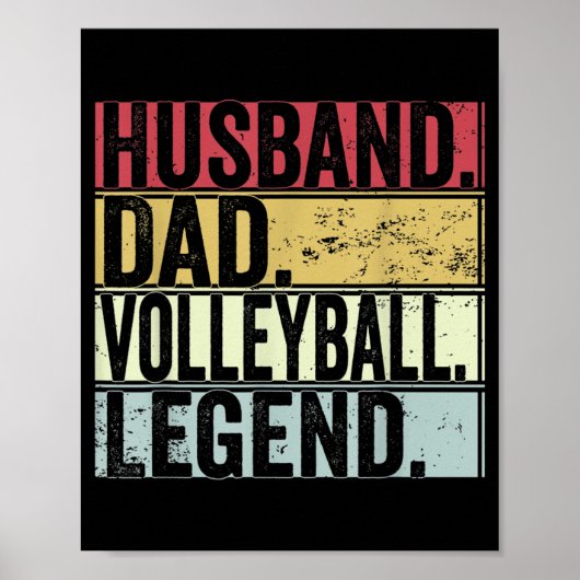 Mannen  echtgenoot pa Volleyball Legend Fun Fat Poster (Voorkant)