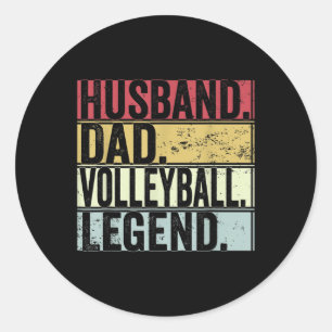 Mannen echtgenoot pa Volleyball Legend Fun Fat Ronde Sticker