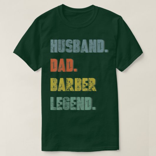 Mannen echtgenoot pap Barber Legend vader Da T-shirt (Design voorkant)