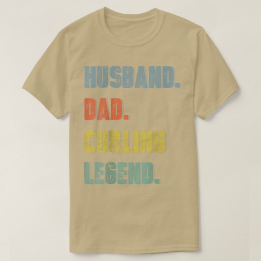 Mannen echtgenoot pap Curling Legend vader D T-shirt (Design voorkant)