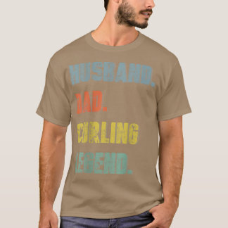 Mannen echtgenoot pap Curling Legend vader D T-shirt