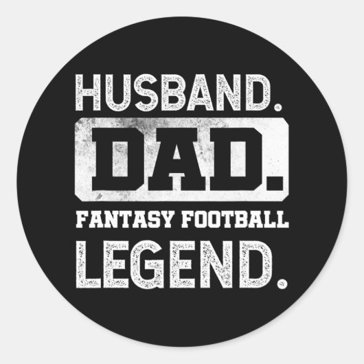 Mannen echtgenoot pap Fantasy Football Legend Ronde Sticker (Voorkant)
