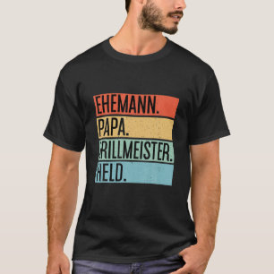 Mannen echtgenoot pap Grill Master Hero BBQ vaders T-shirt