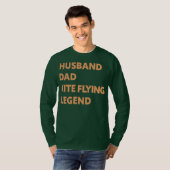 Mannen echtgenoot pap Kite Flying Legend Funny Kit T-shirt (Voorkant volledig)