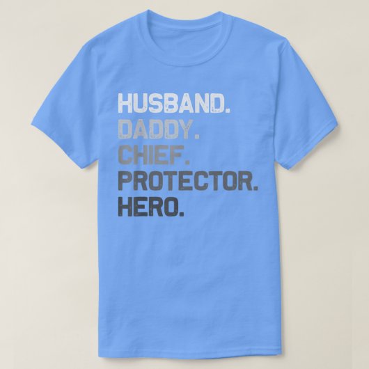 Mannen echtgenoot papa CHIEF Protector Hero Funny T-shirt (Design voorkant)