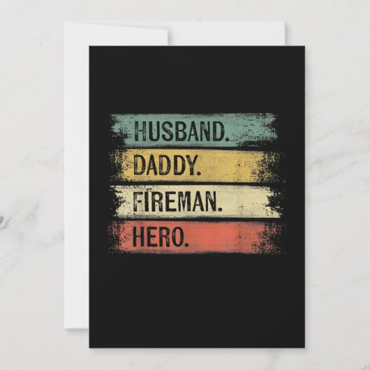 Mannen echtgenoot papa Fireman Hero Firefighter Feestdagenkaart (Voorkant)