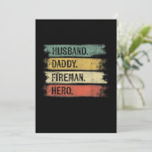 Mannen echtgenoot papa Fireman Hero Firefighter Feestdagenkaart (Staand voorkant)