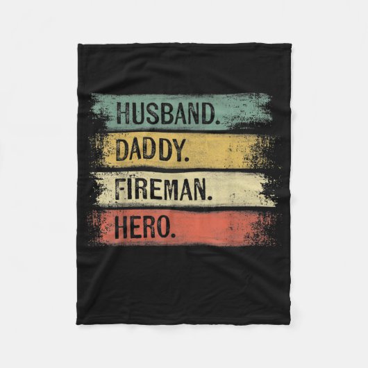 Mannen echtgenoot papa Fireman Hero Firefighter Fleece Deken (Voorkant)