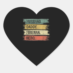 Mannen echtgenoot papa Fireman Hero Firefighter Hart Sticker