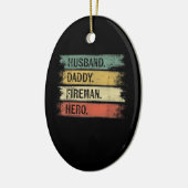 Mannen echtgenoot papa Fireman Hero Firefighter Keramisch Ornament (Links)
