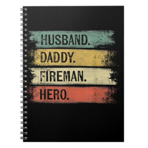 Mannen echtgenoot papa Fireman Hero Firefighter Notitieboek