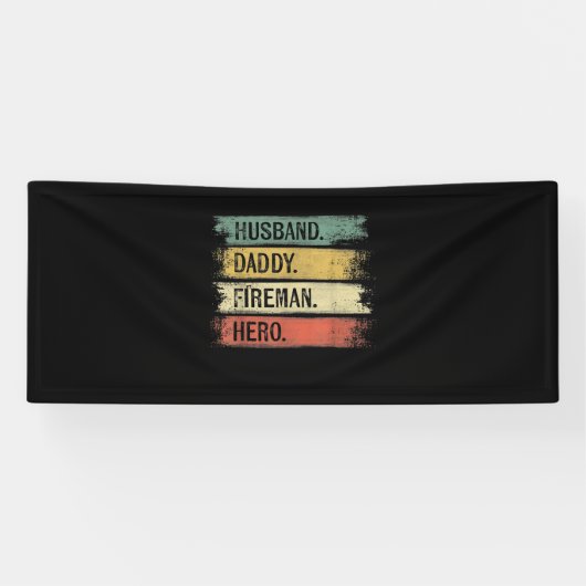 Mannen echtgenoot papa Fireman Hero Firefighter Spandoek (Horizontaal)