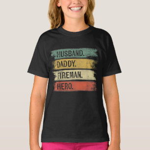 Mannen echtgenoot papa Fireman Hero Firefighter T-shirt