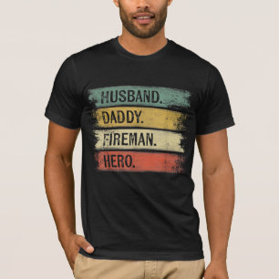 Mannen echtgenoot papa Fireman Hero Firefighter T-shirt