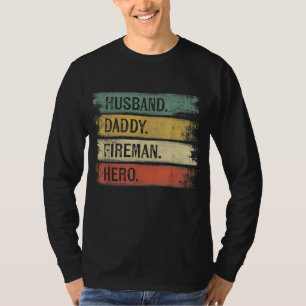 Mannen echtgenoot papa Fireman Hero Firefighter T-shirt