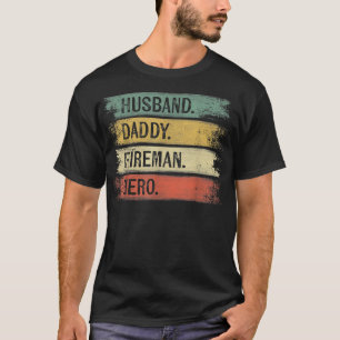 Mannen echtgenoot papa Fireman Hero Firefighter Va T-shirt