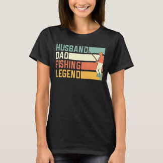 Mannen echtgenoot Papa Vist Legend Fisherman Vinta T-shirt