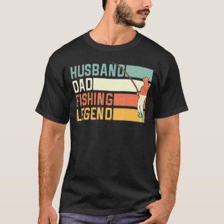 Mannen echtgenoot Papa Vist Legend Fisherman Vinta T-shirt