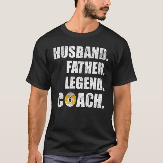 Mannen echtgenoot vader Legend Billiards Coach T-shirt (Voorkant)