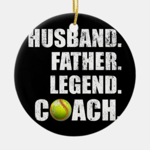 Mannen echtgenoot vader Legend Softball Coach Keramisch Ornament