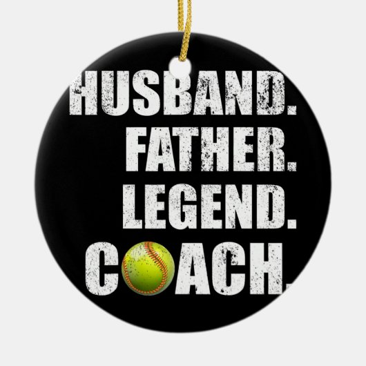 Mannen  echtgenoot vader Legend Softball Coach Keramisch Ornament (Voorkant)