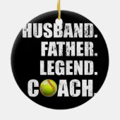 Mannen  echtgenoot vader Legend Softball Coach Keramisch Ornament (Achterkant)
