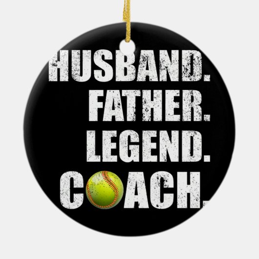 Mannen  echtgenoot vader Legend Softball Coach Keramisch Ornament (Achterkant)