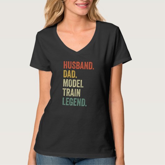 Mannen echtgenoot vader model Railroad Legend Trai T-shirt (Voorkant)