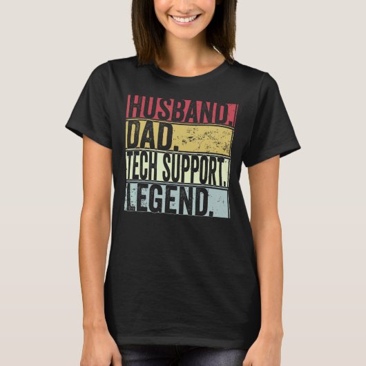 Mannen echtgenoot vader technische ondersteuning v t-shirt (Voorkant)
