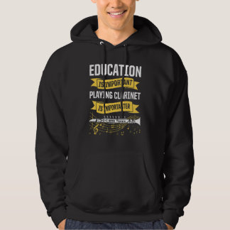 Mannen educatie is belangrijk om Clarinet te spele Hoodie