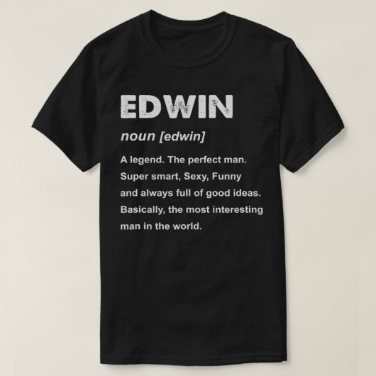 Mannen Edwin-naam T-shirt (Design voorkant)