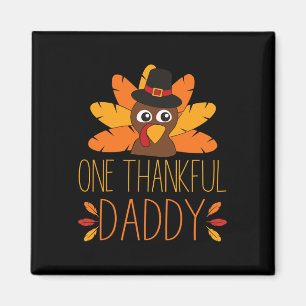 Mannen Een Dankbaar Papa Turkije Thanksgiving Herf Magneet