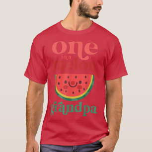 Mannen een in een meloen opa verkuilt watermeloen t-shirt