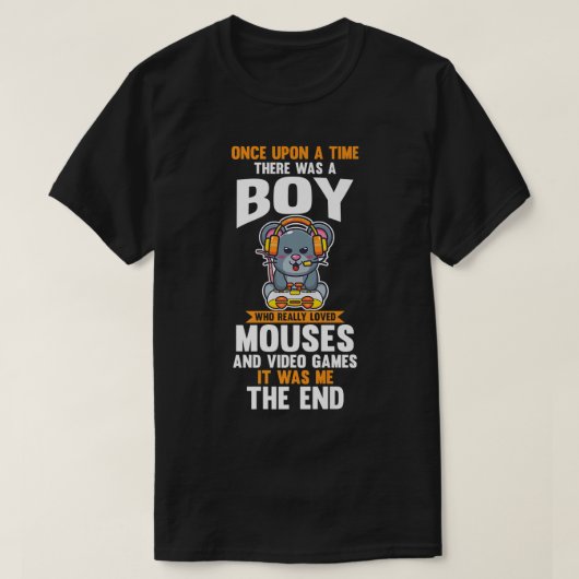 Mannen een jongen die echt van videogames en muize t-shirt (Design voorkant)