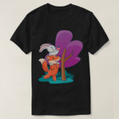 Mannen een schattige en een bunny die een appel ui t-shirt (Design voorkant)