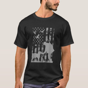 Mannen eendenjacht camouflage usa vlag labrador re t-shirt