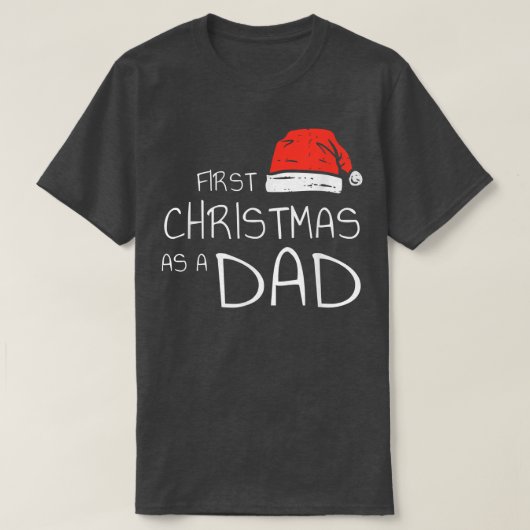 Mannen Eerste Kerstmis als pap Funny Santa Hat Xma T-shirt (Design voorkant)