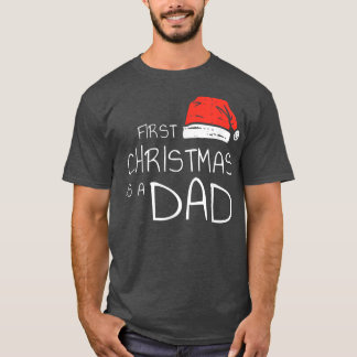 Mannen Eerste Kerstmis als pap Funny Santa Hat Xma T-shirt