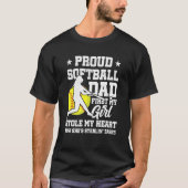 Mannen eerste mijn meisje stopte mijn hartenproud  t-shirt (Voorkant)