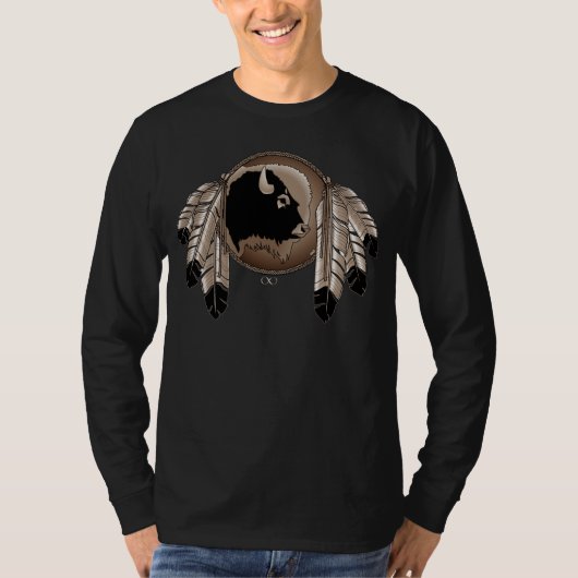 Mannen Eerste Natie Shirt Metis Wildlife Shirten (Voorkant)