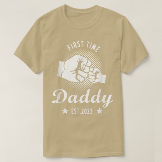 Mannen Eerste Papa Oost 2023 Pap Zwangerschap Anno T-shirt (Design voorkant)