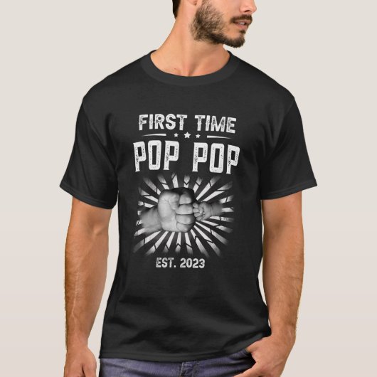 Mannen eerste Pop Pop 2023 promoot bij nieuwe vade T-shirt (Voorkant)