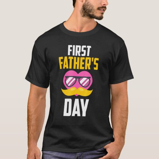 Mannen eerste vaders dag bier Baby flesje papa T-shirt (Voorkant)