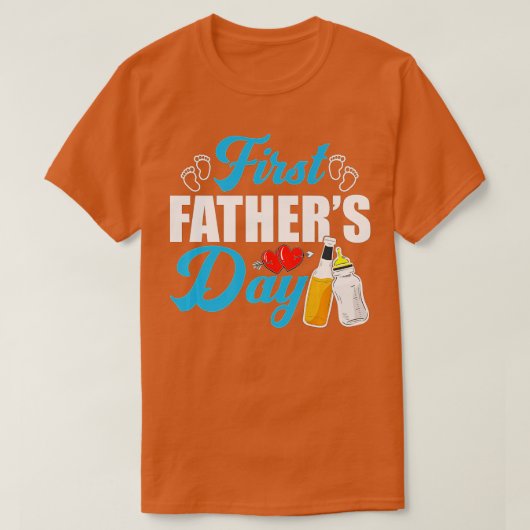 Mannen eerste vaders dag bier Baby flesje papa T-shirt (Design voorkant)