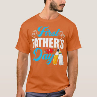 Mannen eerste vaders dag bier Baby flesje papa T-shirt