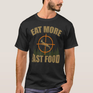 Mannen eet sneller en jager jachtriffeljacht t-shirt